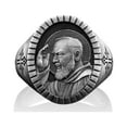 thumbnail image 1 of Handmade Sterling Silver Padre Pio Signet Ring For Men, Catholic Gift Jewelry,Protection Ring, Family Ring, Christian Gift, Gift For Her Him, 1 of 5