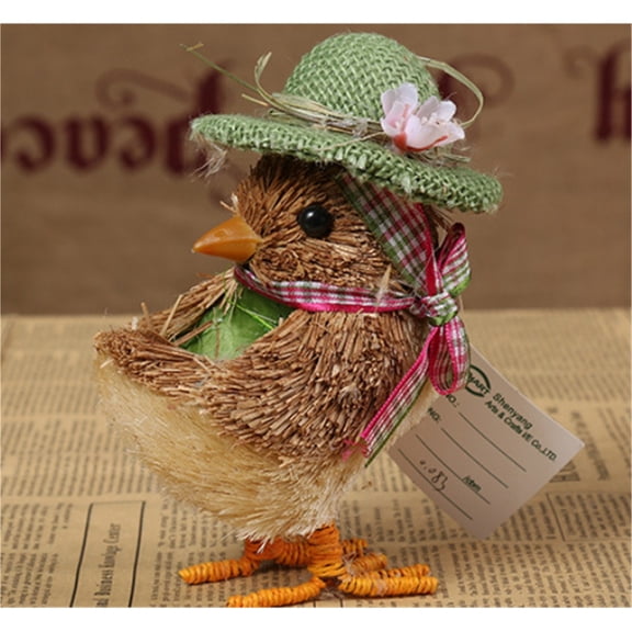 Handmade Straw Animal Ornaments - Decorated Chicken, Duck, and Egg Shell Craft Decorations