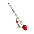 thumbnail image 1 of Handmade Strawberry Keychain Colorful Beaded Keyring Phone Lanyard Bag Jewelry, 1 of 12