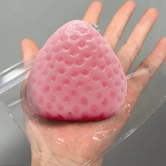 Handmade Strawberry Squishy, Cute Realistic Fruit Simulation, Kawaii Stress Relief Pinch, Taba Style Slow Rising Sensory, Decompression Desk Ornament​