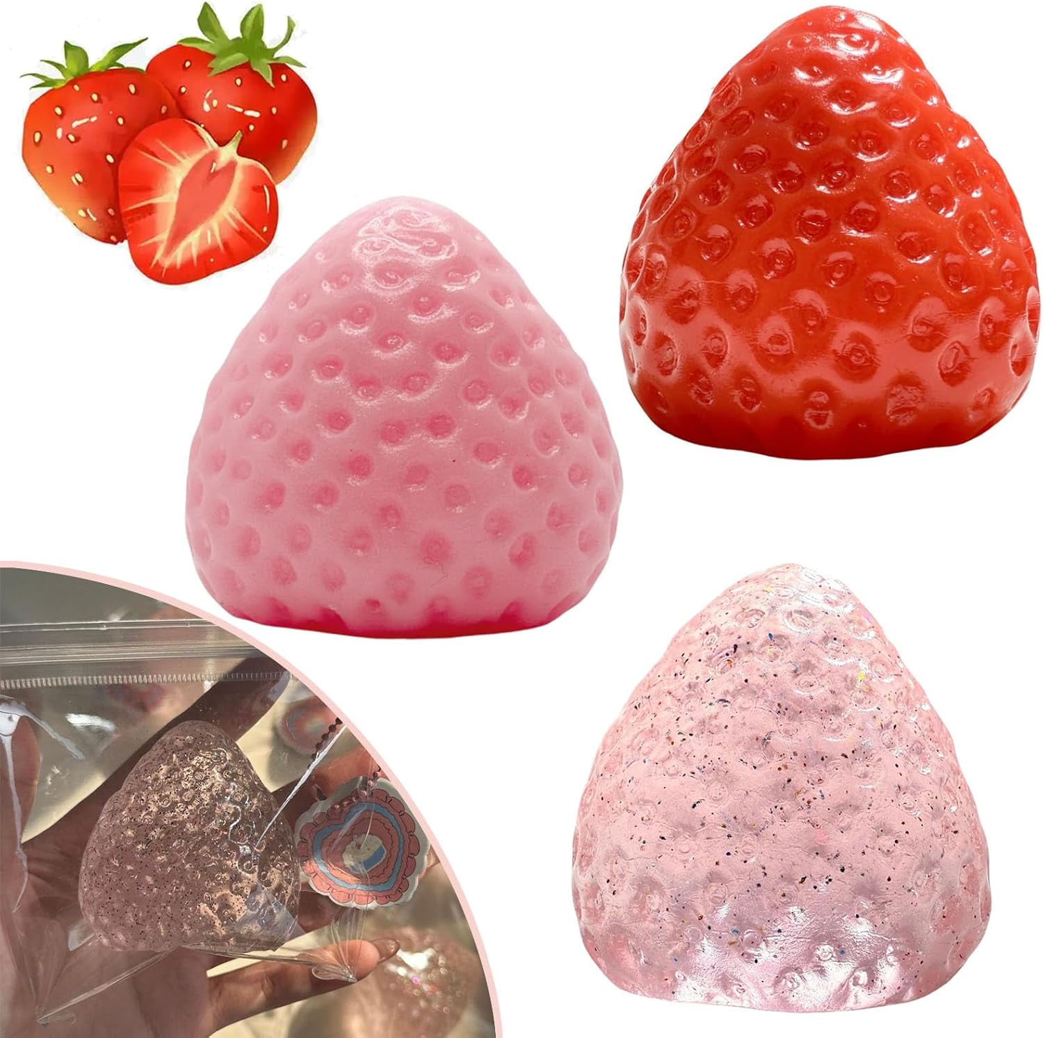 Novlect Things Handmade Strawberry Taba Squishy Toys, Cute Strawberry Squeeze Toys ...