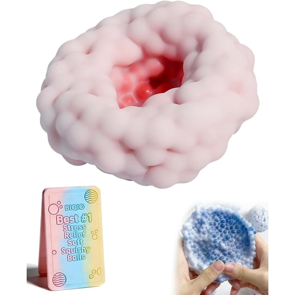 Handmade Stress Ball Maker Kit, Bead Squishy Balls Slow Rising Rebound, Moldable Sand Filled Crunchy Relief Toys, Portable Relaxing Adults Sensory Squeeze Anxiety Focus, Satisfying Squishies