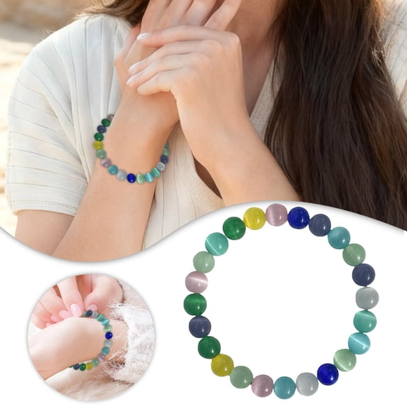 Handmade Stretch Stone Bracelet Artificial Beads for Men Women Jewelry Healing Energy Feng Shui Gift for Her Him Wife Mom