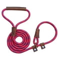 thumbnail image 1 of Handmade Strong Heavy Duty Rope No Pull Training Lead Leashes with Durable Leather Handles,Reflective Dog Training Lead for Large Medium and Small Dogs, 1 of 7