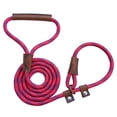 thumbnail image 1 of Handmade Strong Heavy Duty Rope No Pull Training Lead Leashes with Durable Leather Handles,Reflective Dog Training Lead for Large Medium and Small Dogs, 1 of 8
