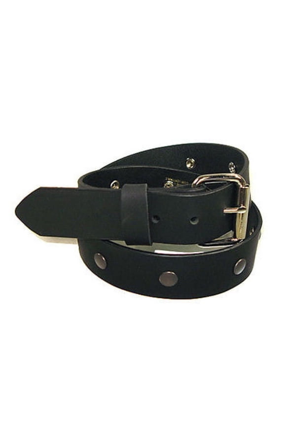 Handmade Studded Buffalo Leather Belt - Black (26")