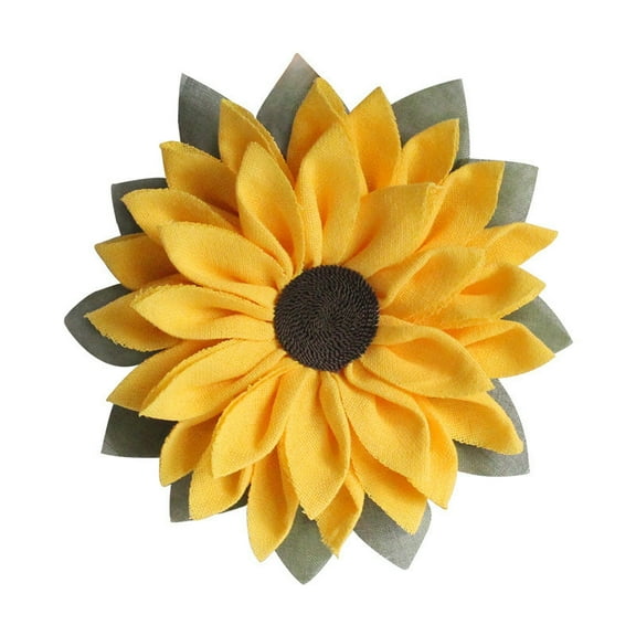Handmade Sunflower Wreath Spring Summer Fall Wedding Birthday Halloween Thanksgiving Christmas Holiday Decor 16.5 in