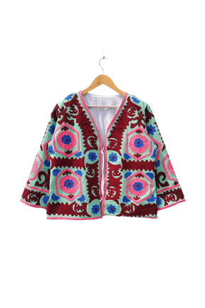 Handmade Suzani Embroidery Jacket, Winter Wear Jacket Coat