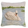 thumbnail image 1 of Handmade Swan Needlepoint Pillow-Lake Collection, 1 of 1