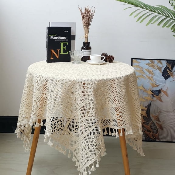 Handmade Tablecloth Hollow Crochet Tablecloths Lace Doily Cotton Table Doilies for Wedding Praty Home Birthday Kitchen Decoration