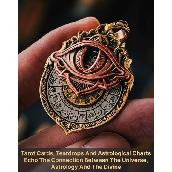 Handmade Tarot Visual Pendants with Smooth, Rotating Rotatable Symbol Pendants, Mysterious Divination Items for Spiritual Guidance and Gaining Insight into Fate, Promising Good Luck Repeatedly