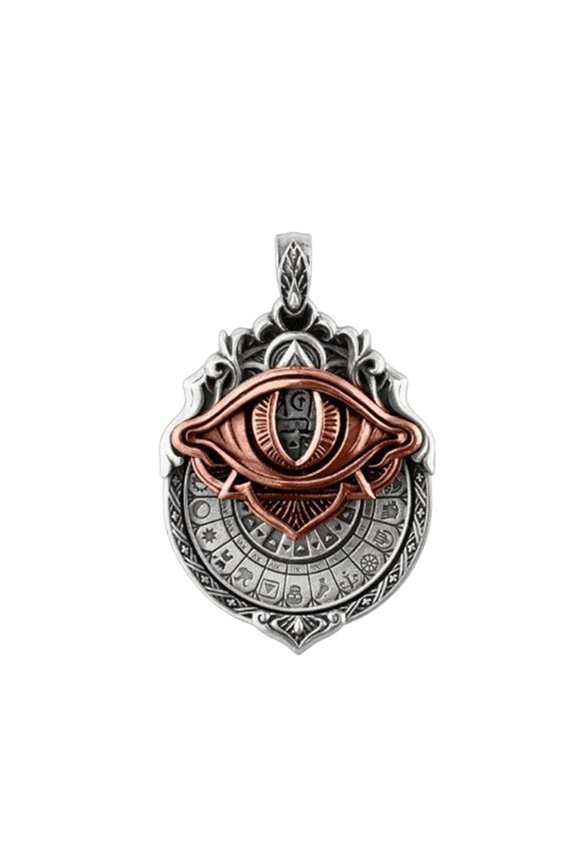 Handmade Tarot prescience Pendant: Combine to Cosmic Wisdom , Tarots Pendants Rotation, All-Seeing Eye Necklace, Large Amount Lovers Charms, Omniscient Eye Jewelry for Women Man