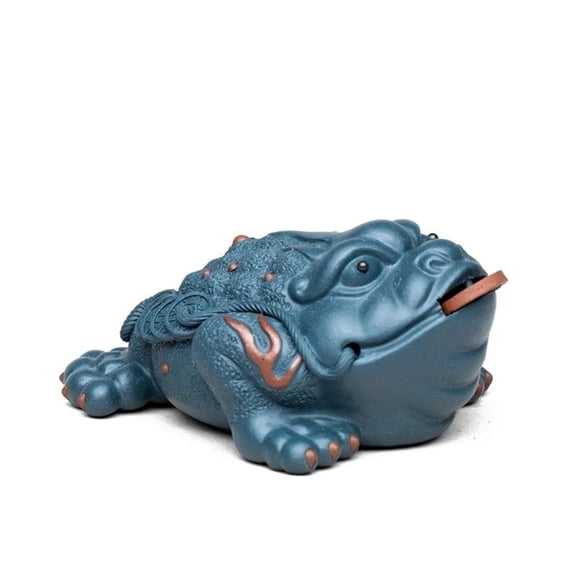 Handmade Tea Set Decoration Accessories Purple Clay Tea Pet Lucky Golden Toad Statue Tea Figurine Ornaments
