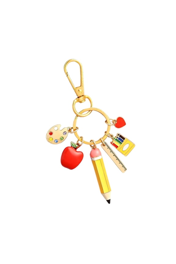 Handmade Teacher Appreciation Keychain Featuring Heart Shaped Pencil Drawing Board Key Backpack Decoration
