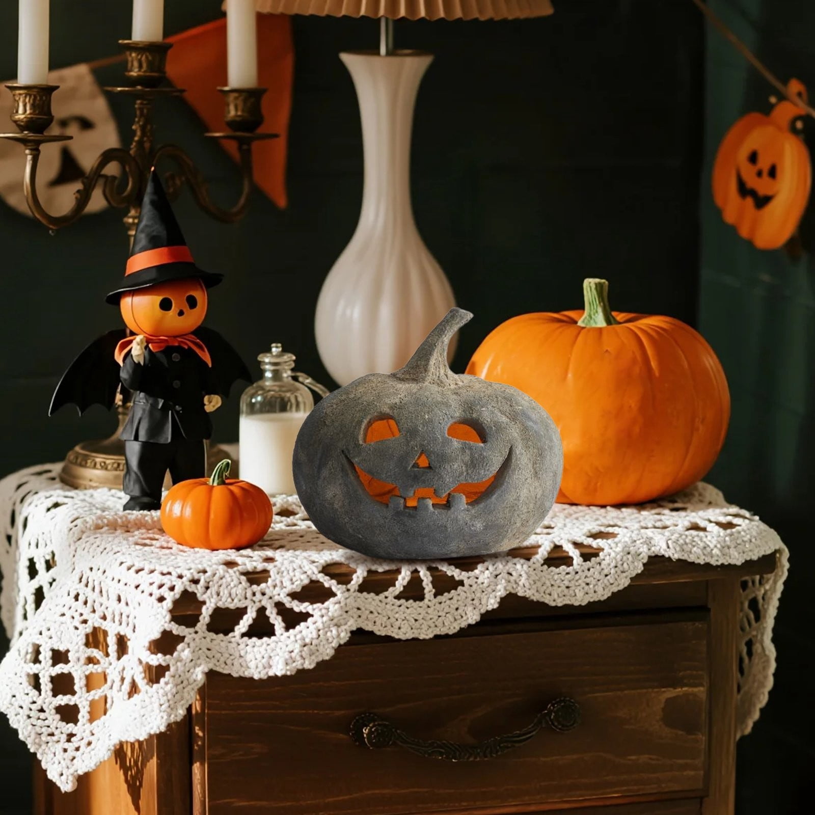 Handmade Terracotta Jack O' Lantern | Pottery Barn Style | Fall