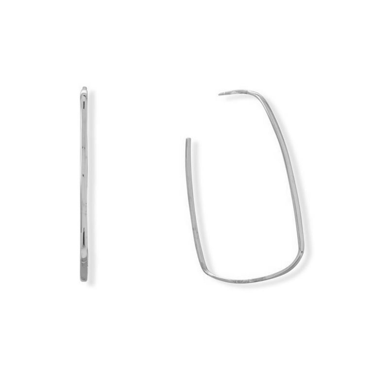 In Out Hoop Earrings Cubic Zirconia Rhodium on Sterling Silver Nontarnish 43mm In Out Hoop Earrings Cubic Zirconia Rhodium on Sterling Silver Nontarnish 43mm