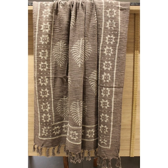 Handmade Throw Blanket Couch Rust Floral Block Print Throw, Indian Hand Loomed Block Printed Throws