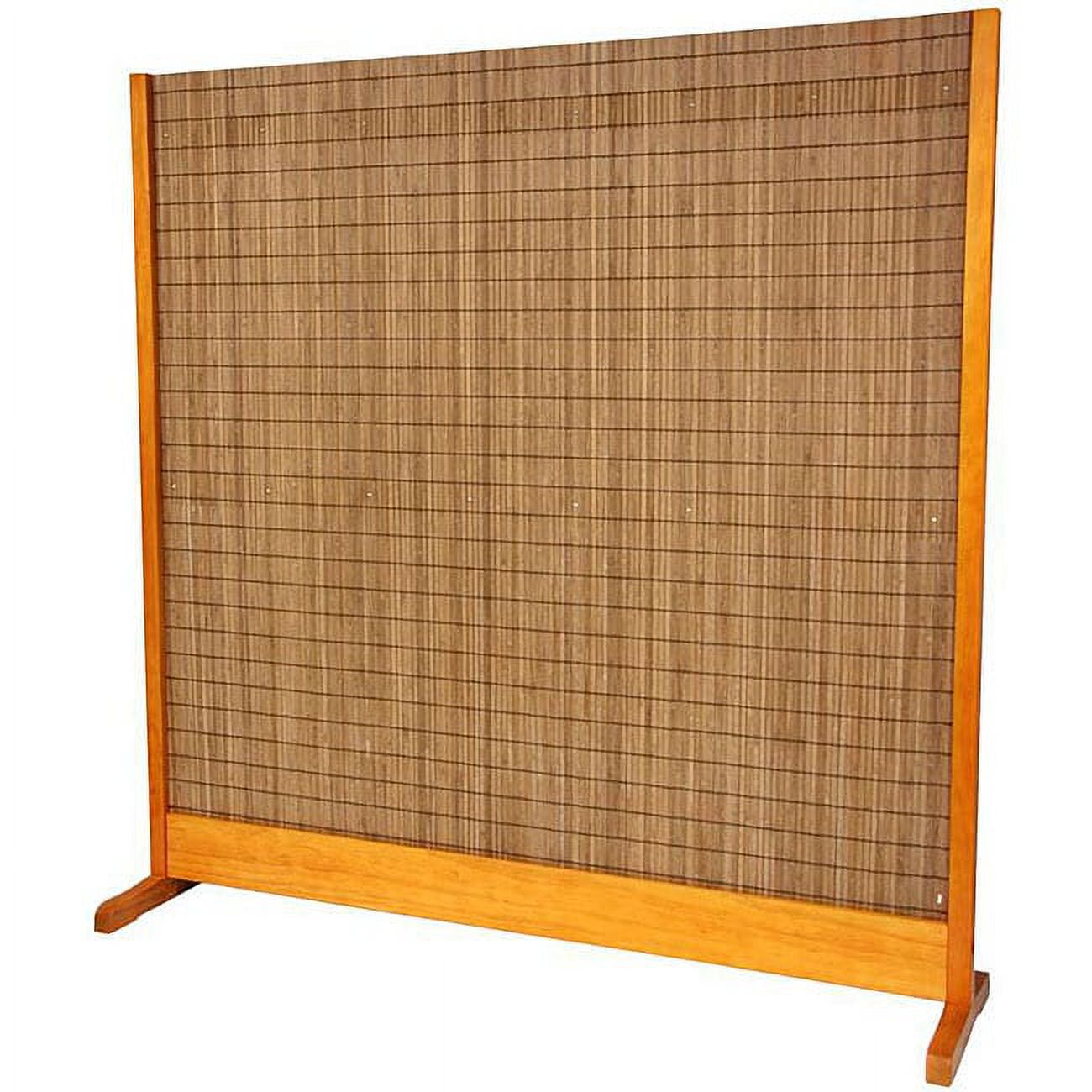 76" Honey Bamboo and Mahogany Folding Room Divider