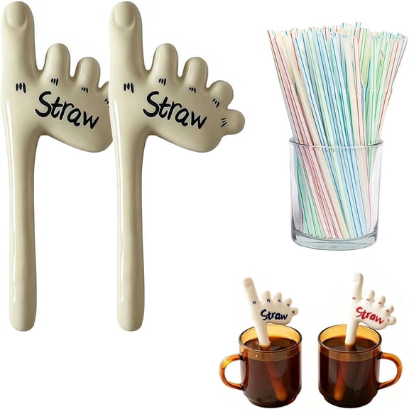 Handmade Toe-Tal Straw, 2pack Ceramic Reusable Shaped Drink Sticks, Toe-Shaped Drinking Straw, The Weirdest Way To Sip! Dark Humor Gag Gift for Prank Lovers, Parties