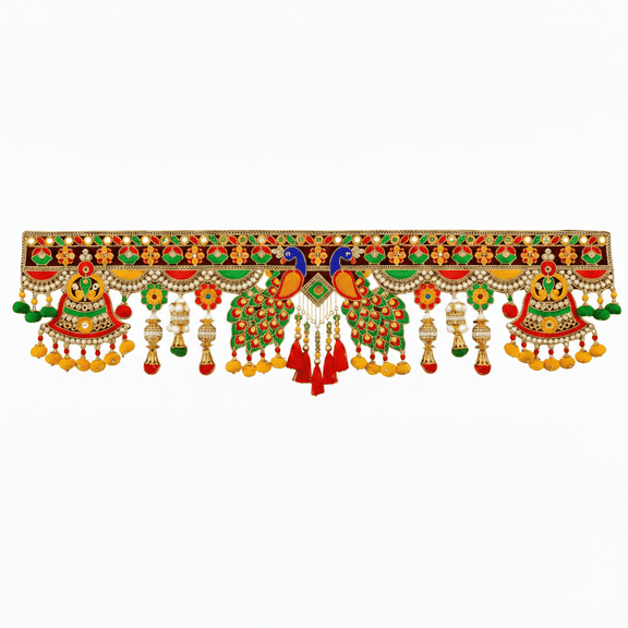 Handmade Toran for Main Door – 3ft Decorative Bandarwal for Home, Temple & Diwali Décor | Traditional Hanging Door Decoration (36 x 10 inch)