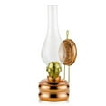 thumbnail image 1 of Handmade Traditional Copper Oil Lamp with Glass Chimney, Vintage Kerosene Lantern, Antique Oriental Wick Lamp for Lighting and Décor, Rustic Glowing Fire Design, Decorative Gift, Wall Mount, Large, 1 of 5
