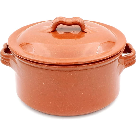 Handmade Traditional Portuguese Pottery Clay Terracotta Cazuela Cooking Pot With Lid