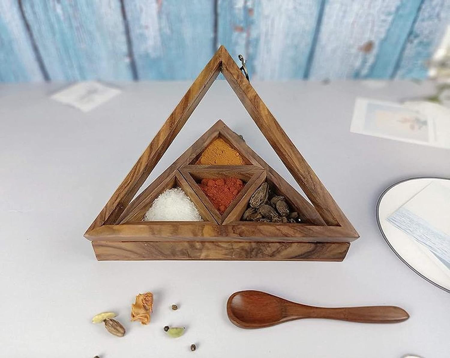 Triangular Spice Containers Handmade Triangle Shaped Spice Box Masala Box Tea Box Jewelry Box ...