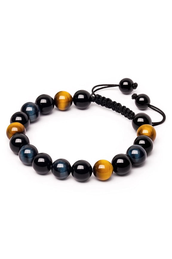 Handmade Triple Protection Bracelets for Women/Men,Crystal Bracelets,Amethyst,Hematite,Black Onyx, Jewelry Gifts for Men and Women, Balance of Gemstones and Healing Crystal Bracelets