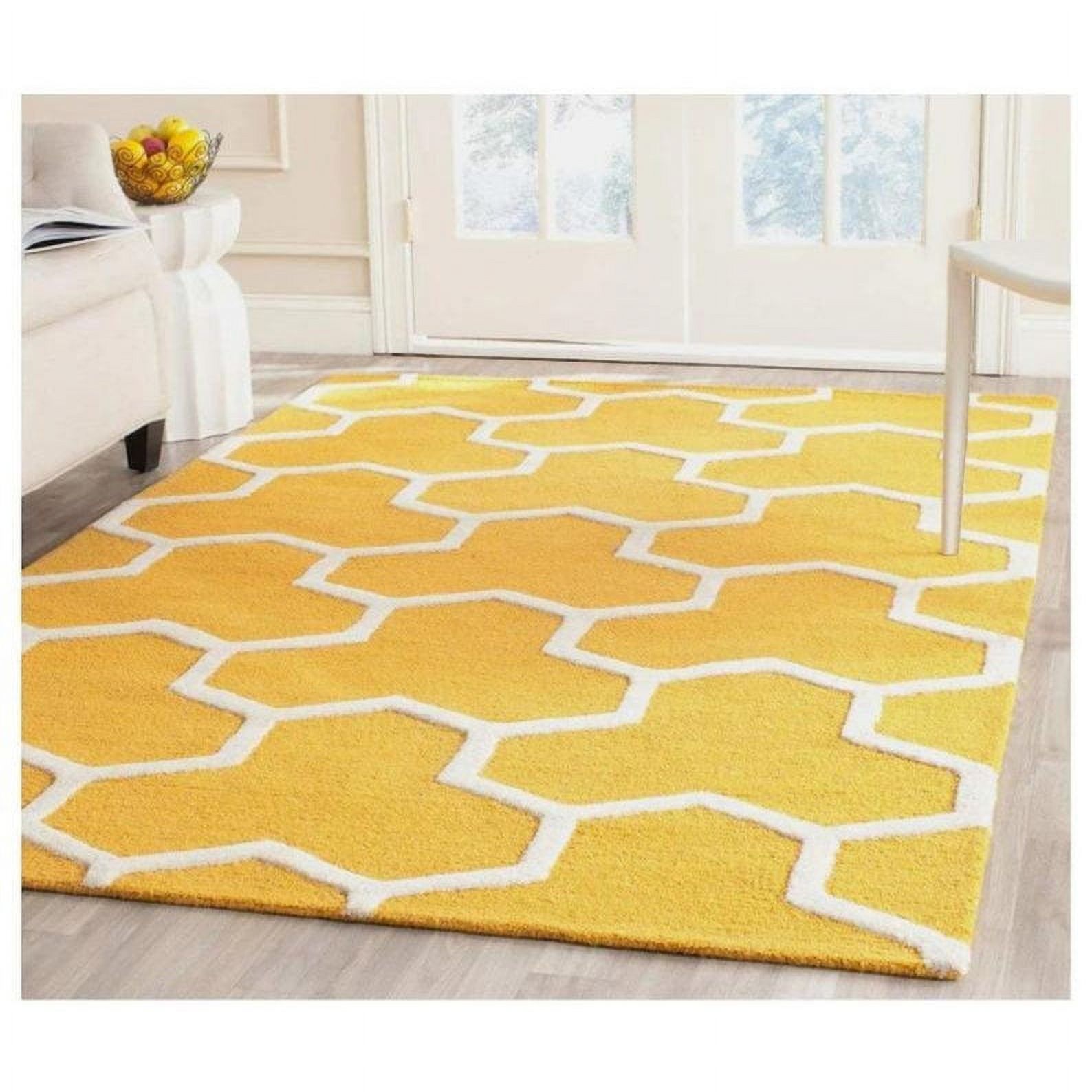 Handmade Tufted Yellow 12x15 Custom Woolen Area Rug 5x8 12x12 8x10