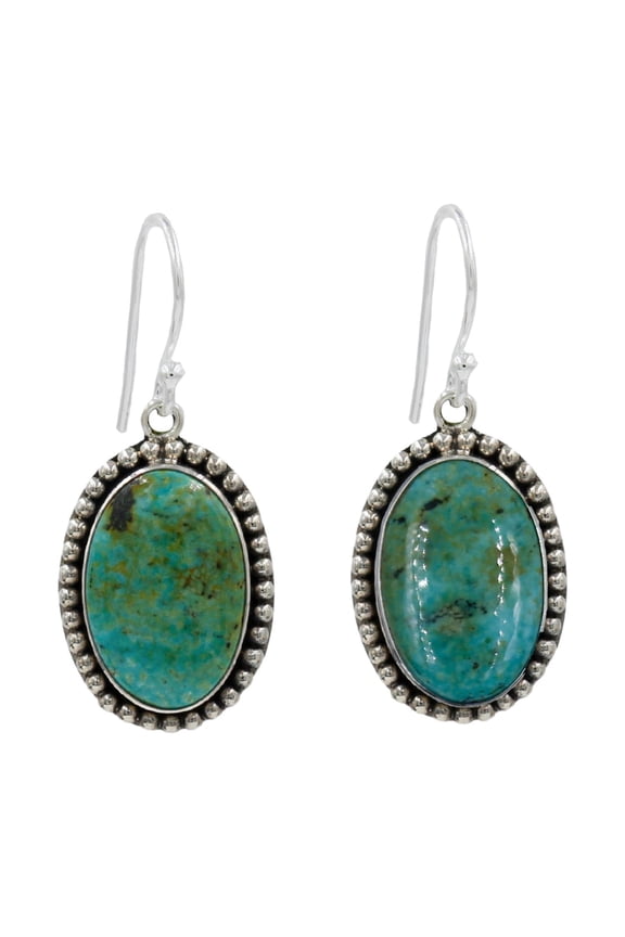 Handmade Turquoise Earrings for Women 925 Sterling Silver Dangle Drop Earrings Bohemian Ethnic Artisan Crafted Statement Gift Jewelry
