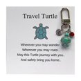 thumbnail image 1 of Handmade Turtle Keychain Pendant with 26 Letter Alphabet Gemstone Jewelry for Travel Surname Mark Turquoise Unique, 1 of 3