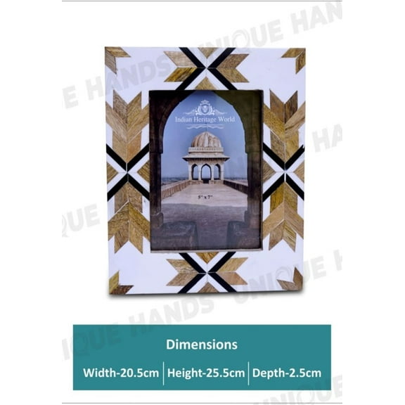 Handmade Vintage Antique Wooden and Dried Leaf Theme Designed Mango Wood Carved Photo Frame Antique Home Decorative Ready Made Frames Perfect Gift for Home & Dcor