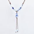 thumbnail image 1 of Handmade Vintage Ceramic Butterfly Necklace - Unique Long Boho Sweater Chain, Artisanal Choker, 1 of 10