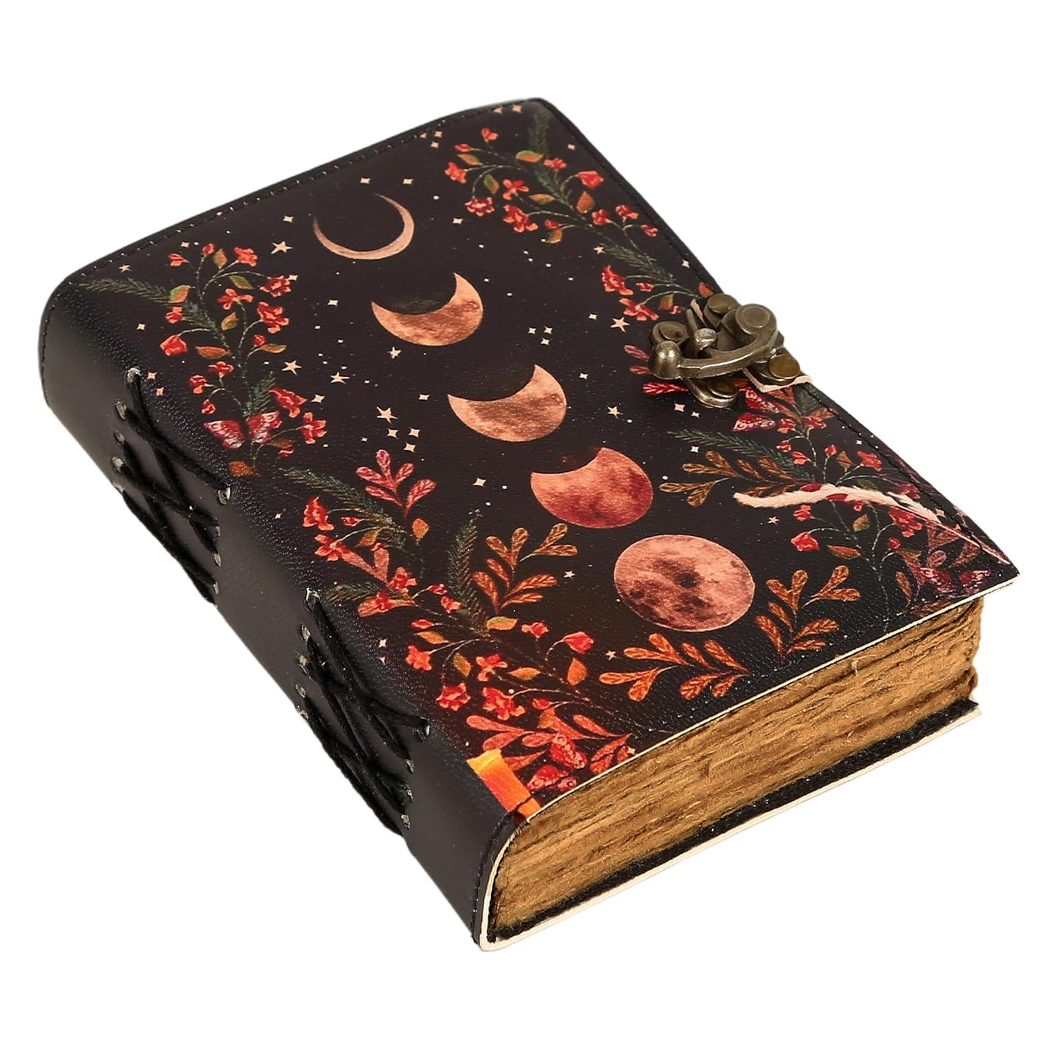 Handmade Vintage Leather Ship Journal with Lock, Nautical Pirate Writing Diary Notebook