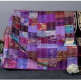 thumbnail image 1 of Handmade Vintage Silk Sari Patchwork Kantha bedding Patch Throw Blanket, 1 of 3