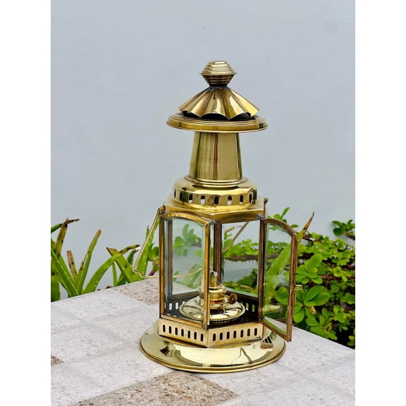 Handmade Vintage oil Lantern, Copper Burton Nautical Maritime Ship Oil Lamp, Hanging Lantern with Dimmer Switch, Burner lantern