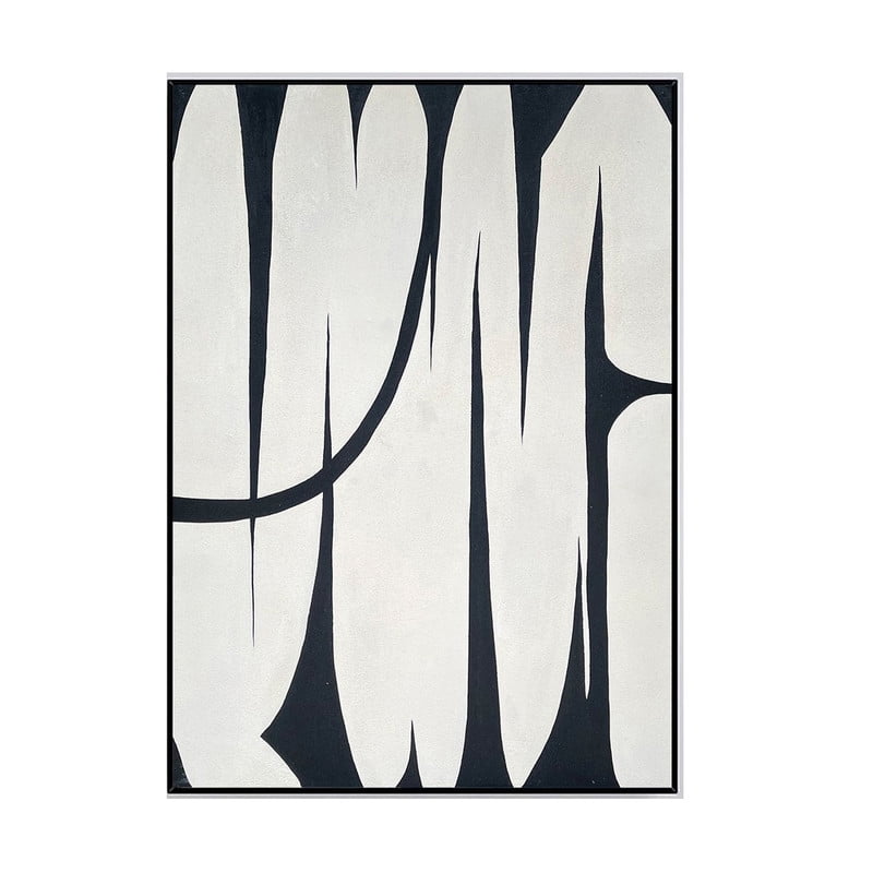 Handmade Wabi Sabi Wall Art Black Beige Abstract Painting Large Black ...