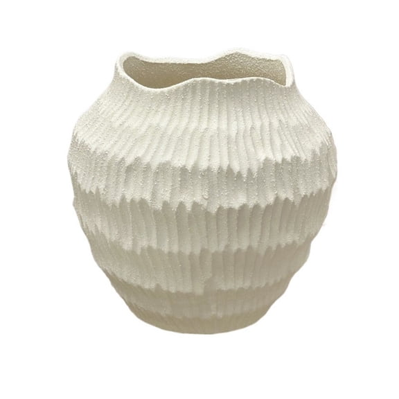 Handmade Wabi sabi Textured Coarse Pottery Vase Vintage Artistic Flower Vessel Decor Ornament