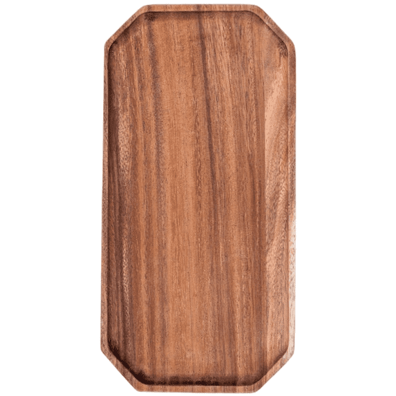 Handmade Walnut Wood Tray Irregular Shape Fruit Plate Snack Dish Tea Serving
