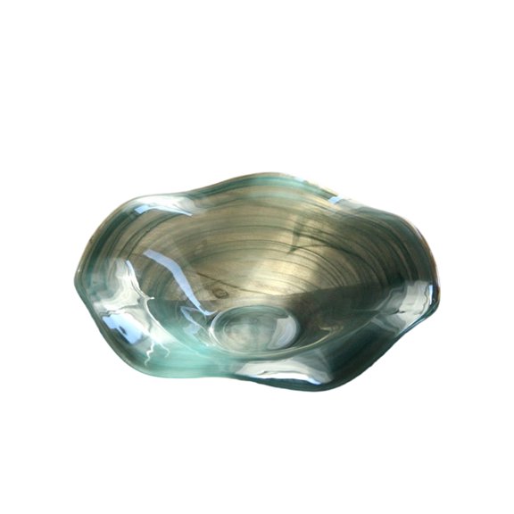Handmade Waved Glass Serving Dish Contemporary Appetizer Plate Transparency Tableware For Dining Decoration