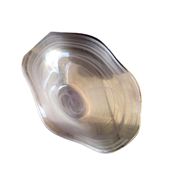 Handmade Waved Glass Serving Dish Contemporary Appetizer Plate Transparent Tableware For Dining Decoration