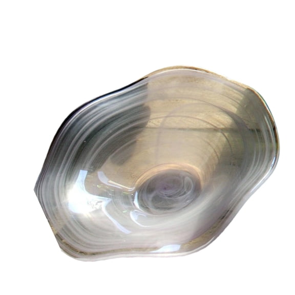 Handmade Waved Glass Serving Dish Contemporary Appetizer Plate Transparent Tableware For Dining Decoration