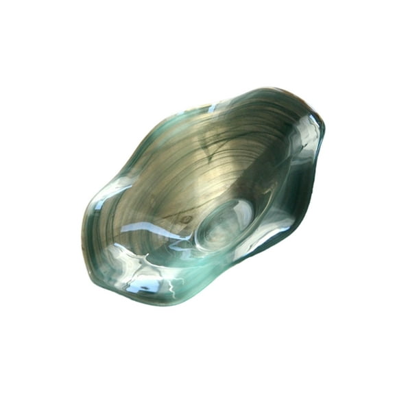 Handmade Waved Glass Serving Plate Durable Tableware Decorative Dish for Fruit