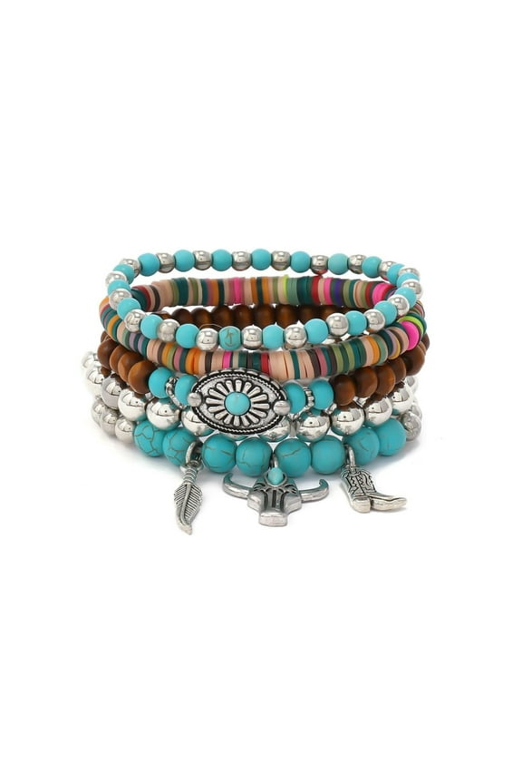 Handmade Western Cowboy Bracelet Set for Women, Vintage Bohemian Country Jewelry Accessories