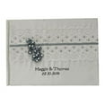 thumbnail image 1 of Handmade White Satin Guestbook Personalised Rustic Wedding Guest Book - 50 Pages, 1 of 1