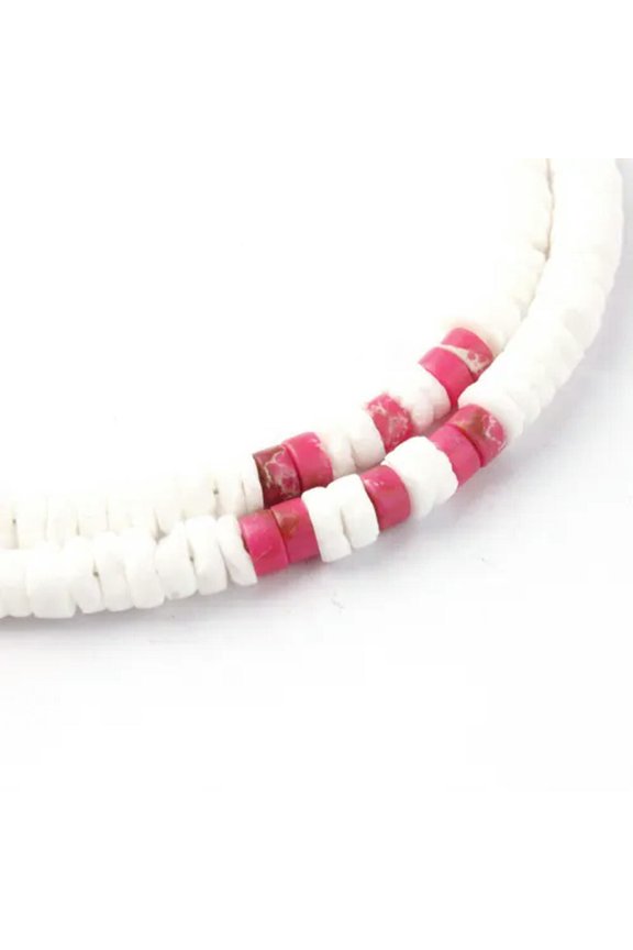 Handmade White Shell and Natural Stone Beaded Women Short Chain Choker Necklace
