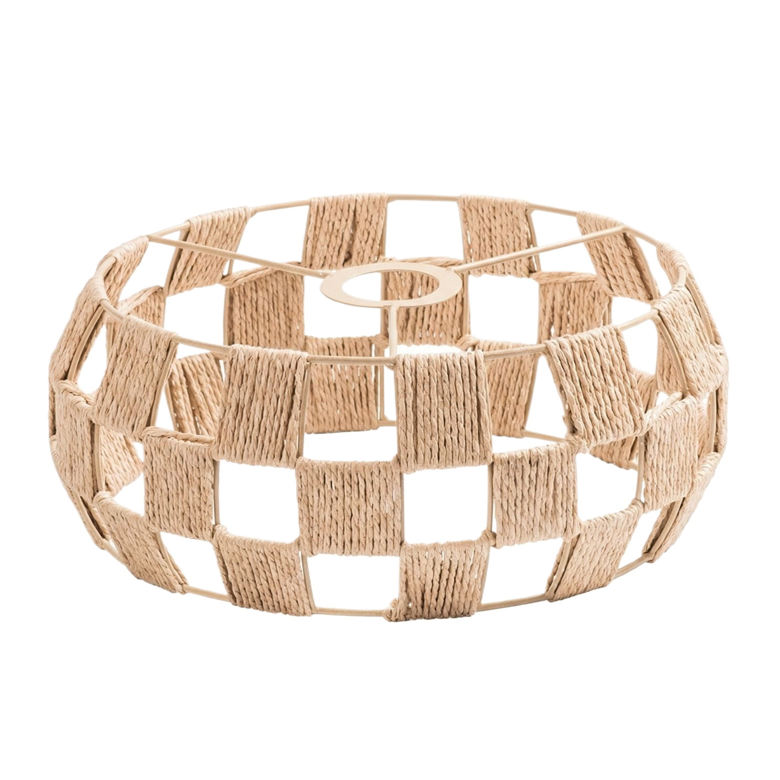 Handmade Wicker Style Chandelier Shade, Retro Weave Pendant Lamp Cover, Rustic Farmhouse Ceiling Lighting Fixture Accessory, Artistic Texture Lamp Protector Shell