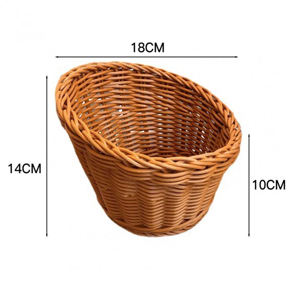 Handmade Wicker Woven Basket Bread Serving Tray Simulation Rattan Desktop Baskets For Kitchen Picnic Woven Storage Basket