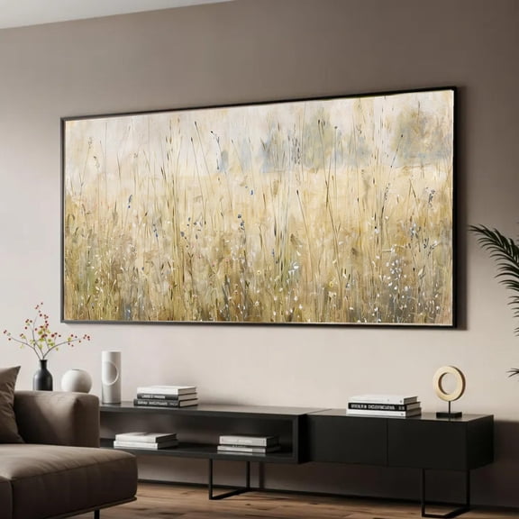 Handmade Wildflower Meadow Print, Neutral Pastel Floral Wall Art, Unframed Paper Poster 8x10in
