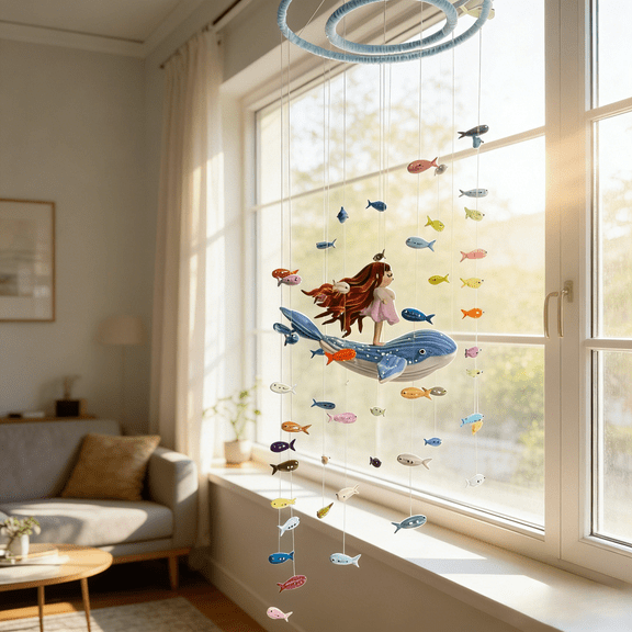 Handmade Wind Chime Set, Sea Theme DIY Kit for Teens & Adults, Calming Sound Hanging Decor for Bedroom, Livingroom Mother's Day Birthday Gift, Dreamcatchers, Helps with Sleep, Household Essentials